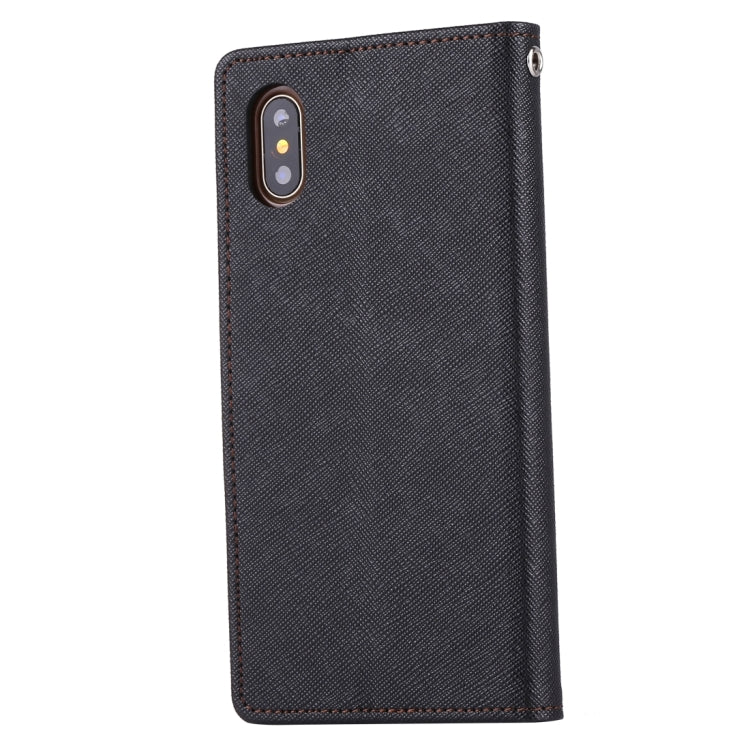 For iPhone X / XS GOOSPERY FANCY DIARY Cross Texture Horizontal Flip Leather Case with Card Slots & Wallet & Holder