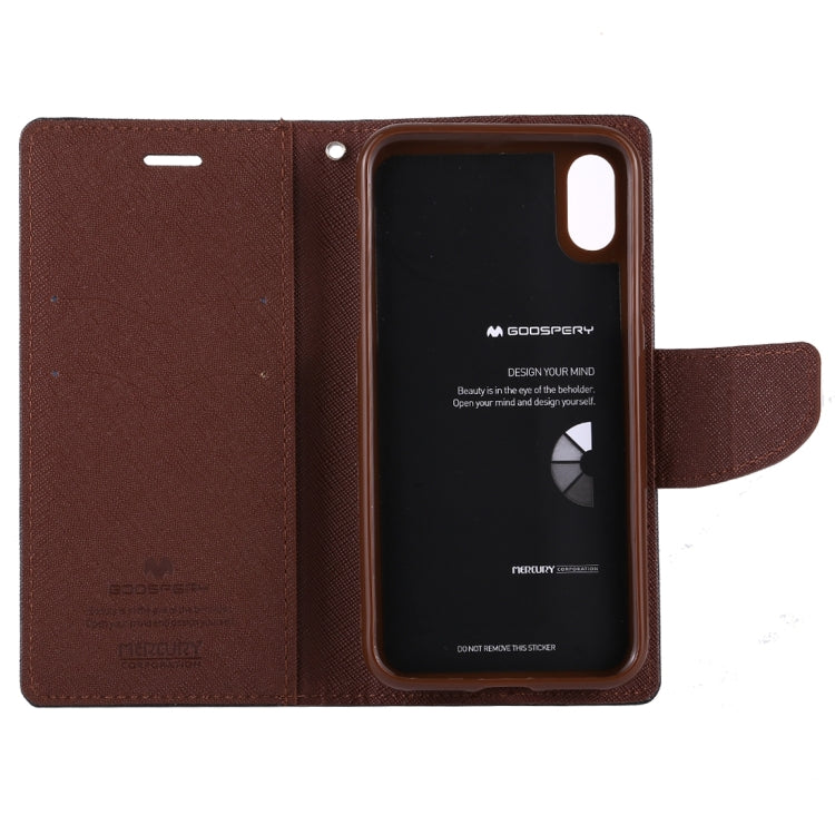 For iPhone X / XS GOOSPERY FANCY DIARY Cross Texture Horizontal Flip Leather Case with Card Slots & Wallet & Holder