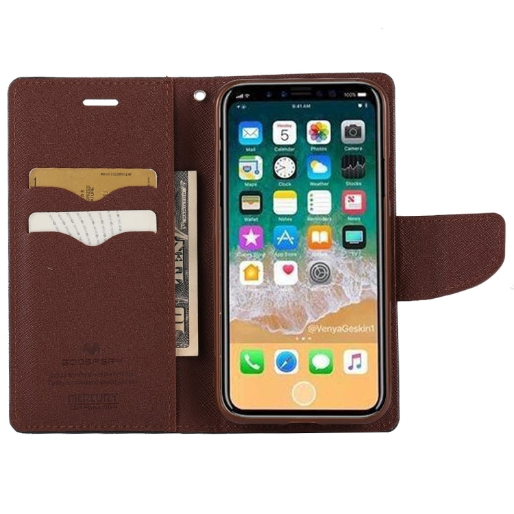 For iPhone X / XS GOOSPERY FANCY DIARY Cross Texture Horizontal Flip Leather Case with Card Slots & Wallet & Holder