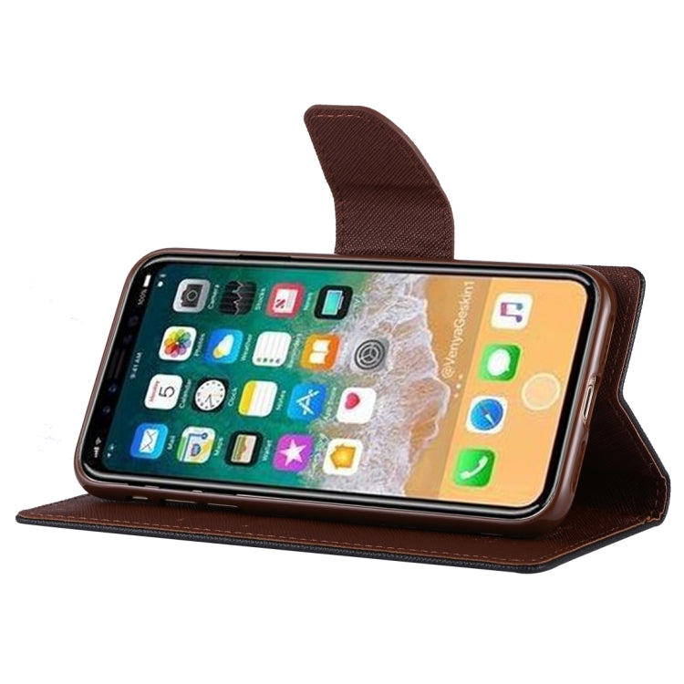 For iPhone X / XS GOOSPERY FANCY DIARY Cross Texture Horizontal Flip Leather Case with Card Slots & Wallet & Holder
