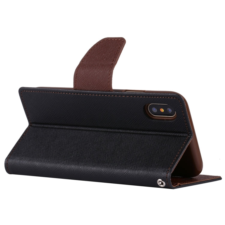 For iPhone X / XS GOOSPERY FANCY DIARY Cross Texture Horizontal Flip Leather Case with Card Slots & Wallet & Holder