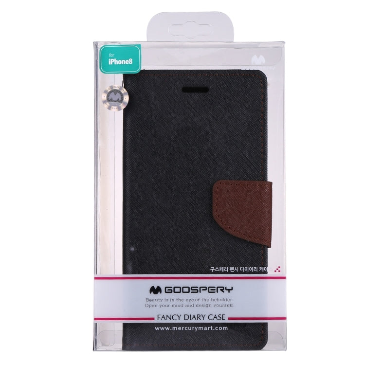 For iPhone X / XS GOOSPERY FANCY DIARY Cross Texture Horizontal Flip Leather Case with Card Slots & Wallet & Holder