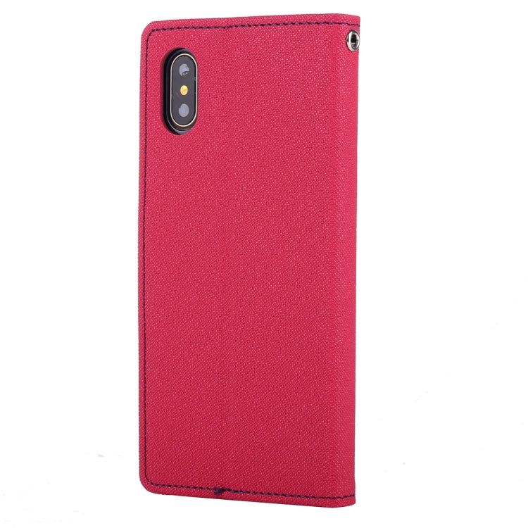 For iPhone X / XS GOOSPERY FANCY DIARY Cross Texture Horizontal Flip Leather Case with Card Slots & Wallet & Holder