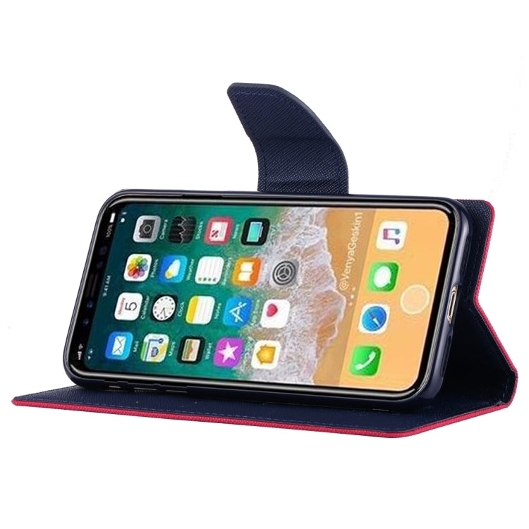 For iPhone X / XS GOOSPERY FANCY DIARY Cross Texture Horizontal Flip Leather Case with Card Slots & Wallet & Holder