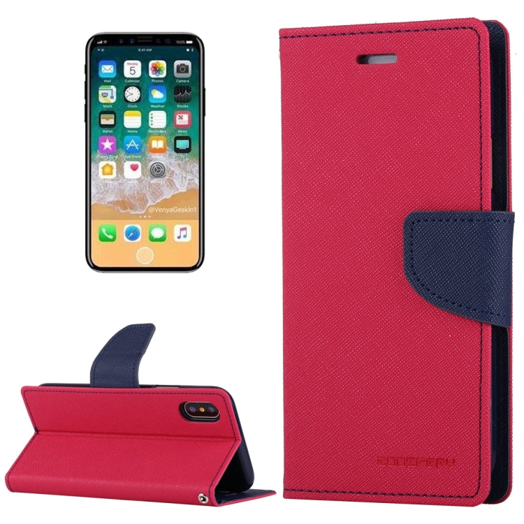 For iPhone X / XS GOOSPERY FANCY DIARY Cross Texture Horizontal Flip Leather Case with Card Slots & Wallet & Holder