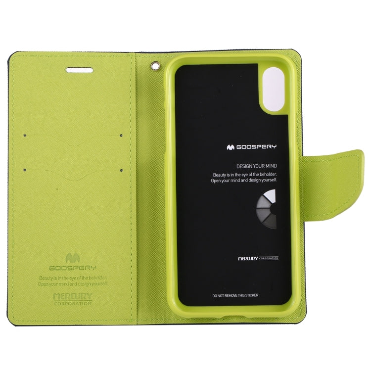 For iPhone X / XS GOOSPERY FANCY DIARY Cross Texture Horizontal Flip Leather Case with Card Slots & Wallet & Holder