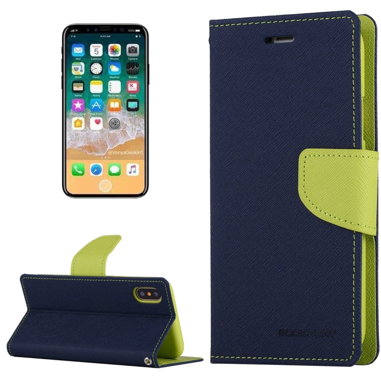 For iPhone X / XS GOOSPERY FANCY DIARY Cross Texture Horizontal Flip Leather Case with Card Slots & Wallet & Holder