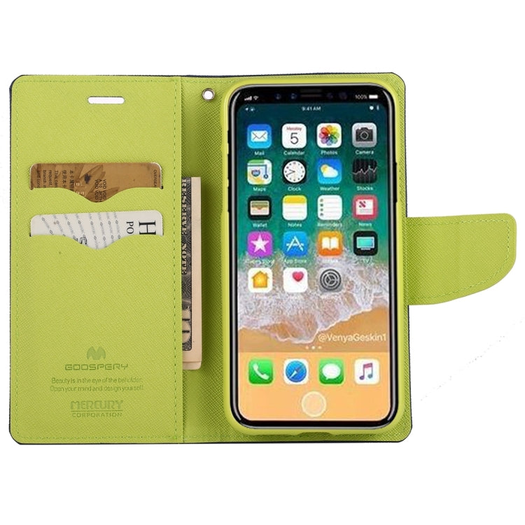 For iPhone X / XS GOOSPERY FANCY DIARY Cross Texture Horizontal Flip Leather Case with Card Slots & Wallet & Holder