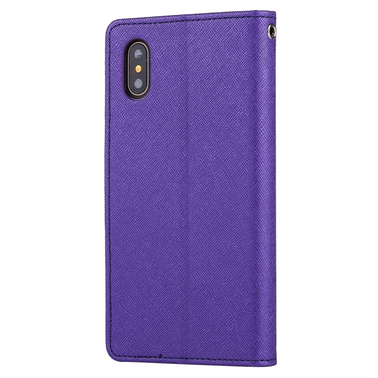 For iPhone X / XS GOOSPERY FANCY DIARY Cross Texture Horizontal Flip Leather Case with Card Slots & Wallet & Holder