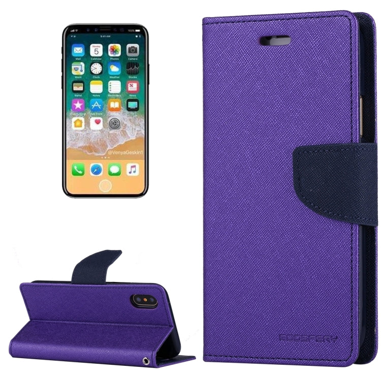 For iPhone X / XS GOOSPERY FANCY DIARY Cross Texture Horizontal Flip Leather Case with Card Slots & Wallet & Holder