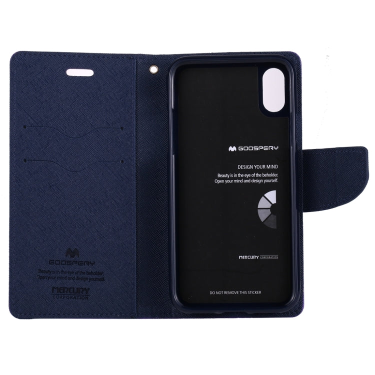 For iPhone X / XS GOOSPERY FANCY DIARY Cross Texture Horizontal Flip Leather Case with Card Slots & Wallet & Holder