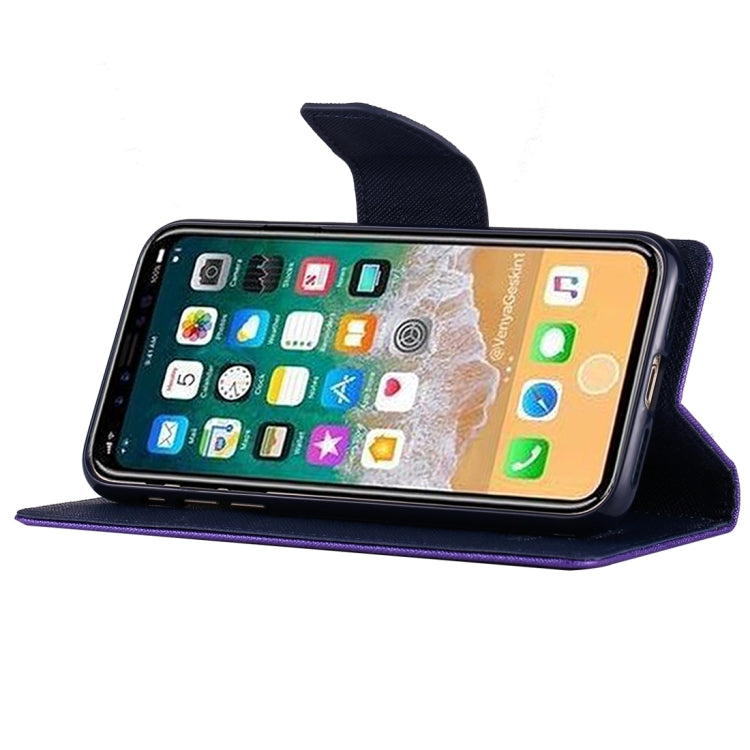 For iPhone X / XS GOOSPERY FANCY DIARY Cross Texture Horizontal Flip Leather Case with Card Slots & Wallet & Holder