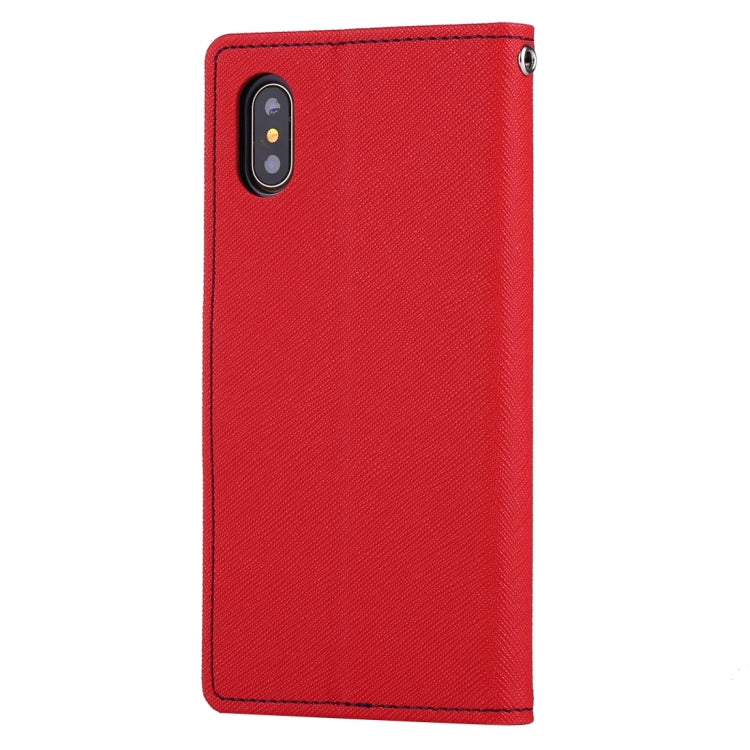 For iPhone X / XS GOOSPERY FANCY DIARY Cross Texture Horizontal Flip Leather Case with Card Slots & Wallet & Holder