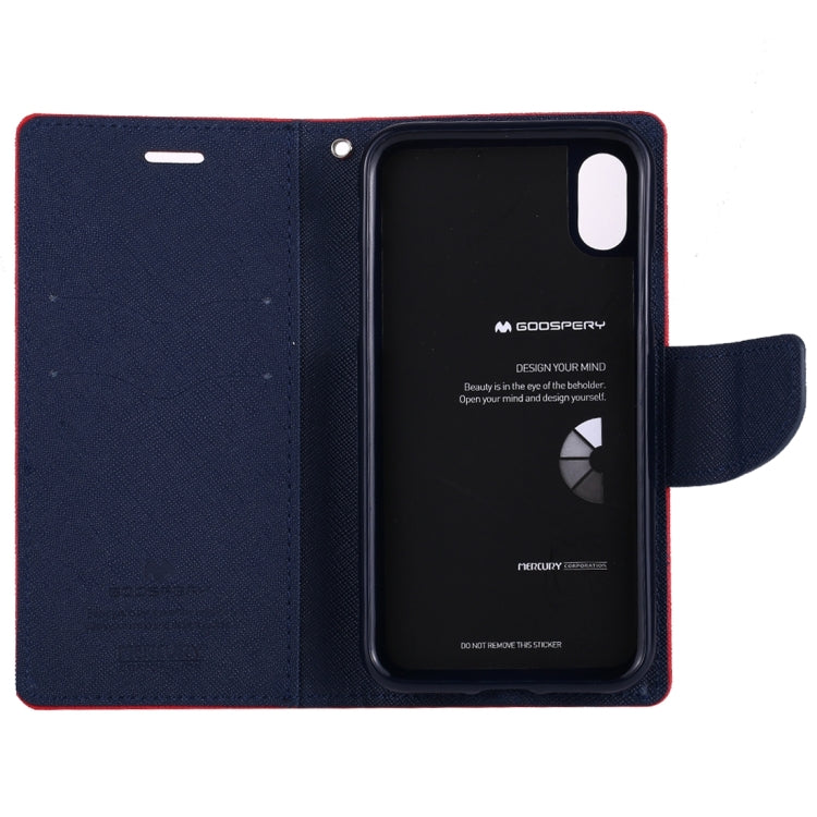 For iPhone X / XS GOOSPERY FANCY DIARY Cross Texture Horizontal Flip Leather Case with Card Slots & Wallet & Holder