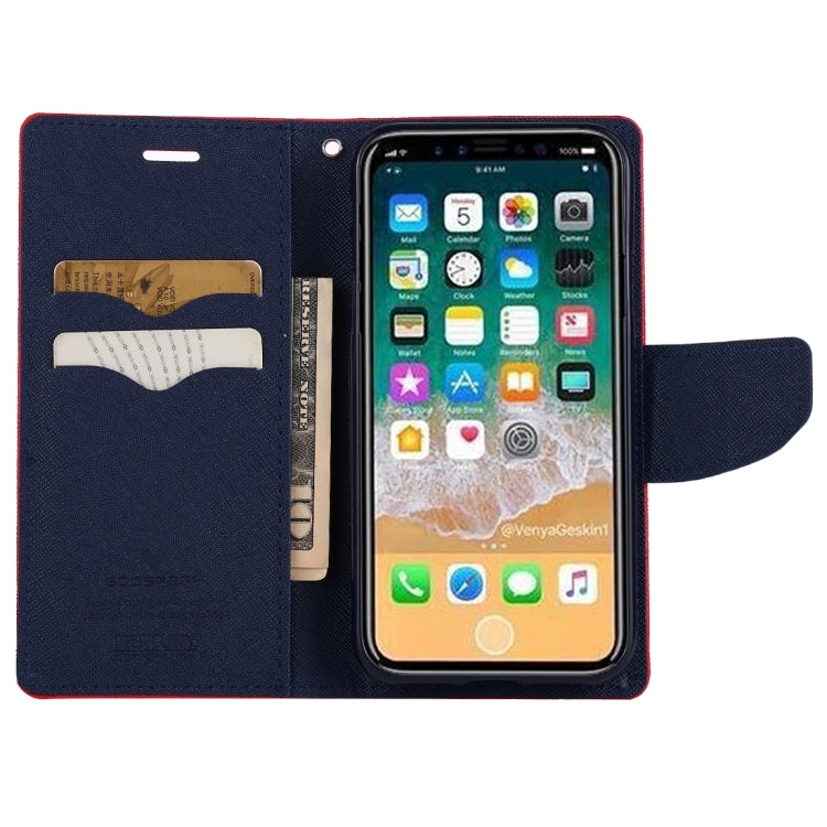 For iPhone X / XS GOOSPERY FANCY DIARY Cross Texture Horizontal Flip Leather Case with Card Slots & Wallet & Holder
