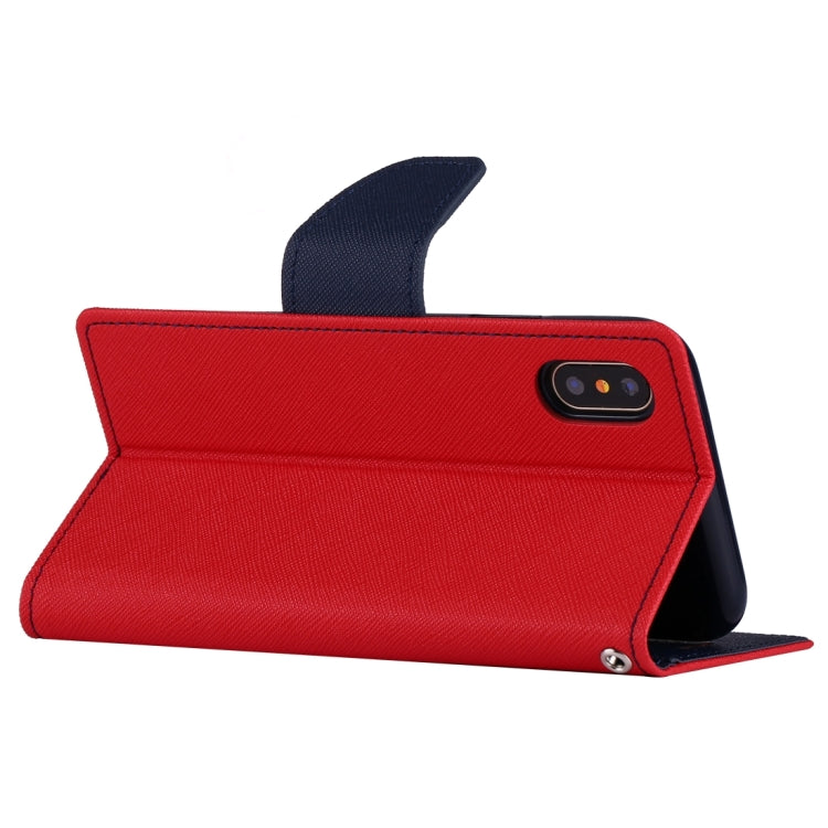 For iPhone X / XS GOOSPERY FANCY DIARY Cross Texture Horizontal Flip Leather Case with Card Slots & Wallet & Holder