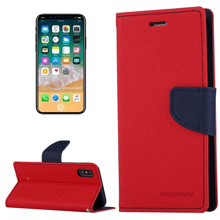 For iPhone X / XS GOOSPERY FANCY DIARY Cross Texture Horizontal Flip Leather Case with Card Slots & Wallet & Holder