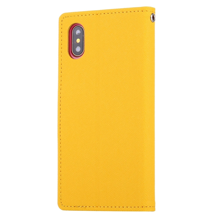 For iPhone X / XS GOOSPERY FANCY DIARY Cross Texture Horizontal Flip Leather Case with Card Slots & Wallet & Holder