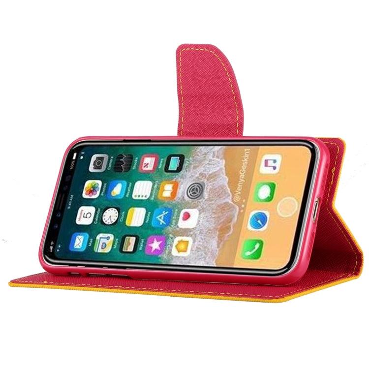 For iPhone X / XS GOOSPERY FANCY DIARY Cross Texture Horizontal Flip Leather Case with Card Slots & Wallet & Holder