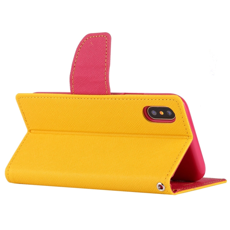 For iPhone X / XS GOOSPERY FANCY DIARY Cross Texture Horizontal Flip Leather Case with Card Slots & Wallet & Holder
