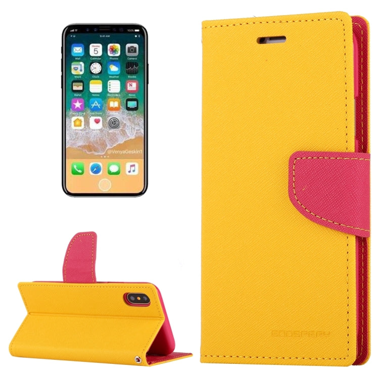 For iPhone X / XS GOOSPERY FANCY DIARY Cross Texture Horizontal Flip Leather Case with Card Slots & Wallet & Holder