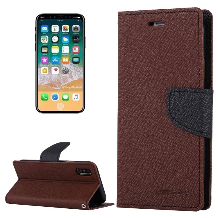 For iPhone X / XS GOOSPERY FANCY DIARY Cross Texture Horizontal Flip Leather Case with Card Slots & Wallet & Holder