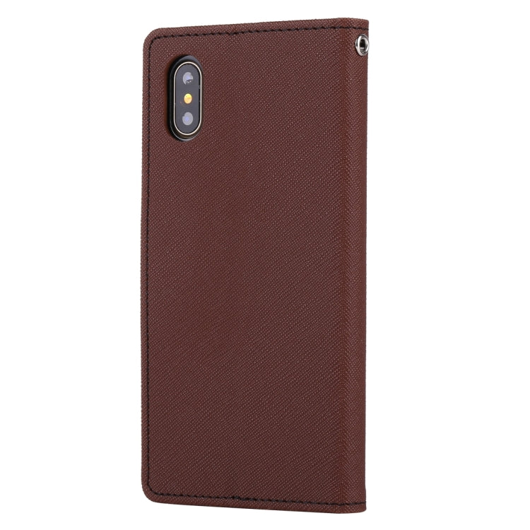 For iPhone X / XS GOOSPERY FANCY DIARY Cross Texture Horizontal Flip Leather Case with Card Slots & Wallet & Holder