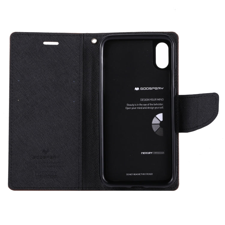 For iPhone X / XS GOOSPERY FANCY DIARY Cross Texture Horizontal Flip Leather Case with Card Slots & Wallet & Holder