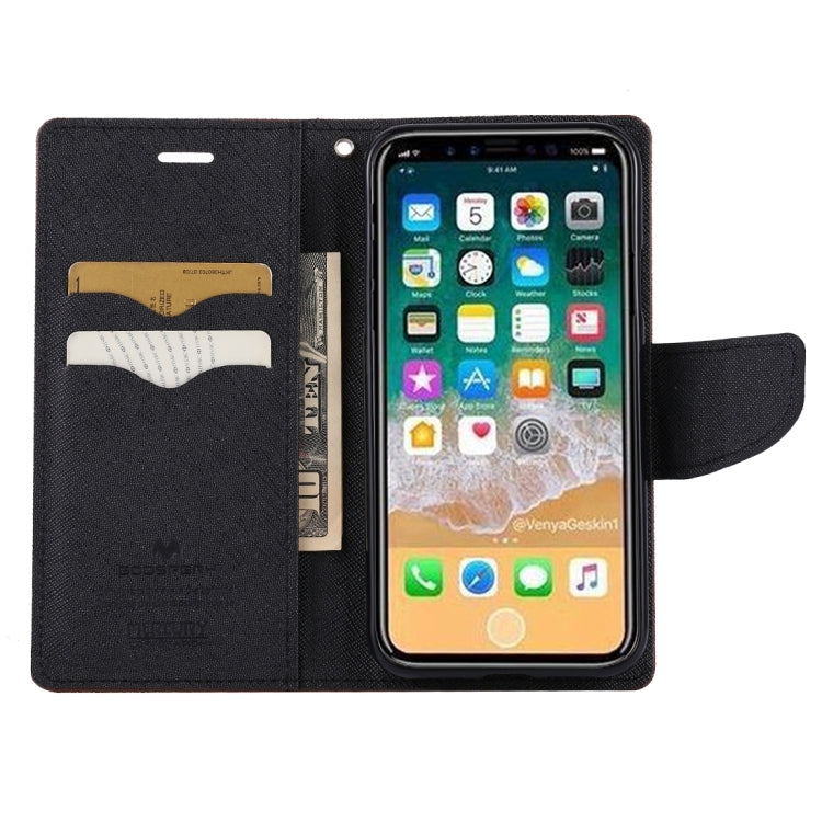 For iPhone X / XS GOOSPERY FANCY DIARY Cross Texture Horizontal Flip Leather Case with Card Slots & Wallet & Holder