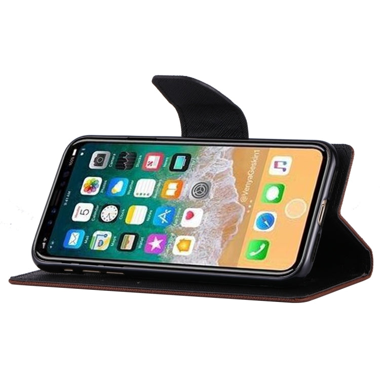 For iPhone X / XS GOOSPERY FANCY DIARY Cross Texture Horizontal Flip Leather Case with Card Slots & Wallet & Holder