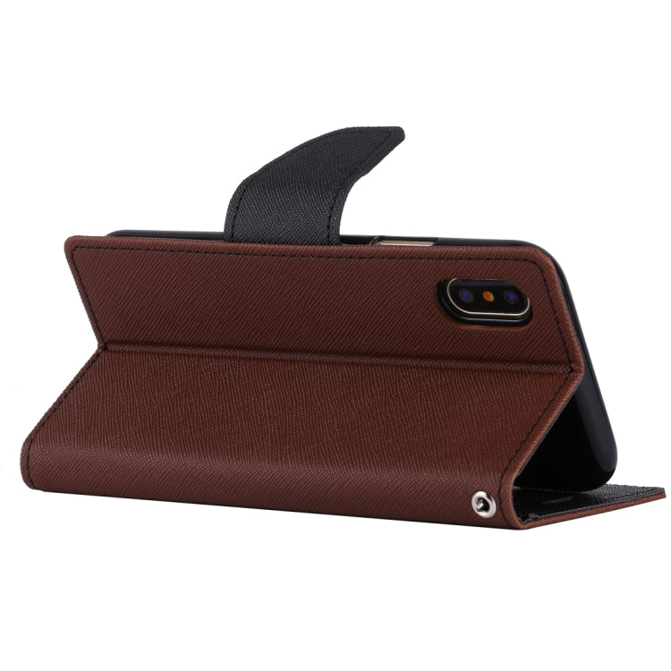 For iPhone X / XS GOOSPERY FANCY DIARY Cross Texture Horizontal Flip Leather Case with Card Slots & Wallet & Holder