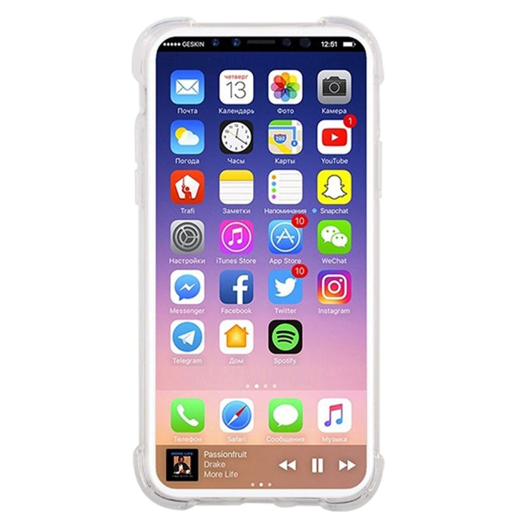 For iPhone X / XS Shock-resistant Cushion TPU Protective Case (Transparent)