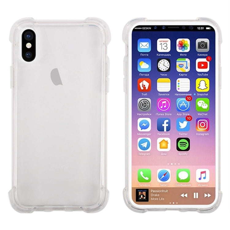 For iPhone X / XS Shock-resistant Cushion TPU Protective Case (Transparent)
