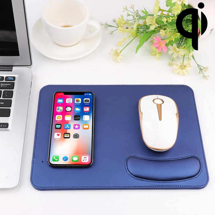 Smart Qi Standard Wireless Fast Charging PU Mouse Pad with Wrist Pad, Size: 27cm x 19.5cm