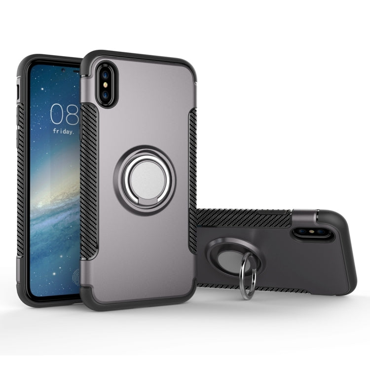 For iPhone X / XS Magnetic 360 Degree Rotation Ring Armor Protective Case