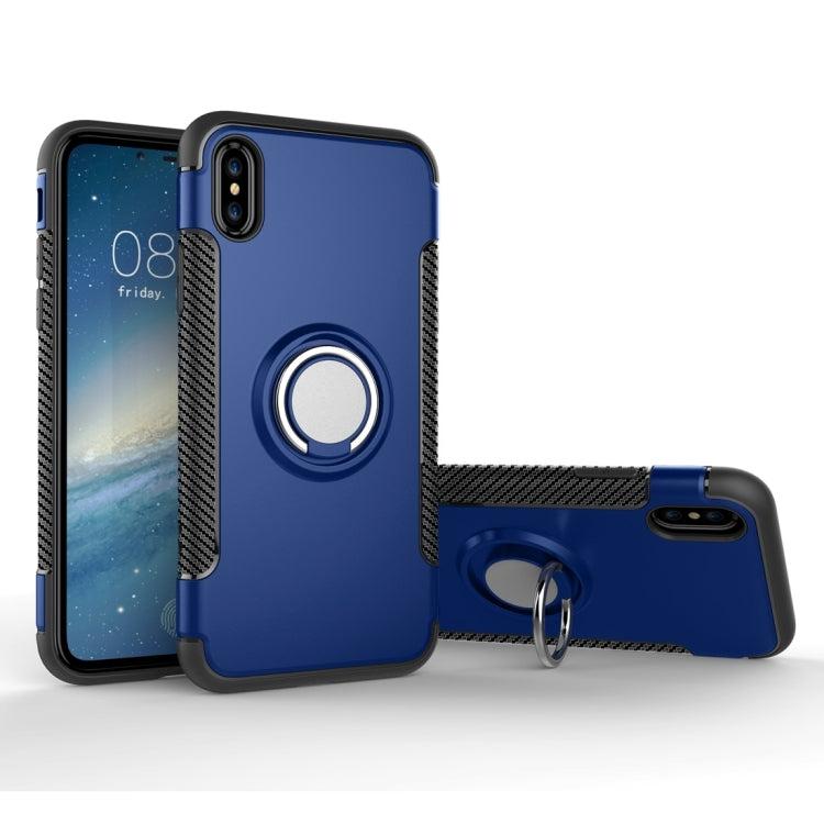 For iPhone X / XS Magnetic 360 Degree Rotation Ring Armor Protective Case