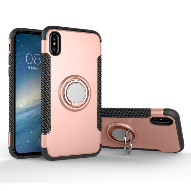 For iPhone X / XS Magnetic 360 Degree Rotation Ring Armor Protective Case