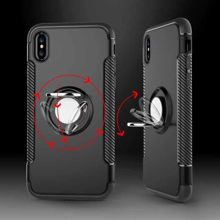 For iPhone X / XS Magnetic 360 Degree Rotation Ring Armor Protective Case