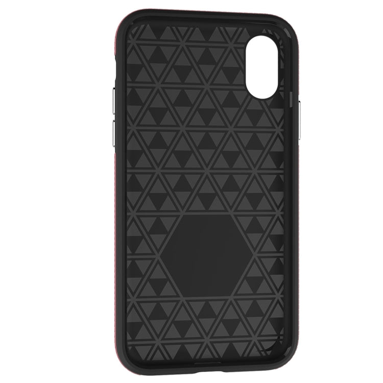 For iPhone X / XS PC + TPU Chrome Plated Press Button Anti-slip Protective Back Cover Case