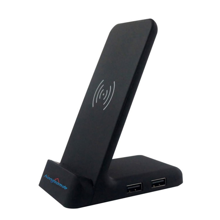 Hongsamde CD-1049 10W QI Vertical Wireless Charger for All QI Wireless Charging Devices, with Dual USB Interfaces