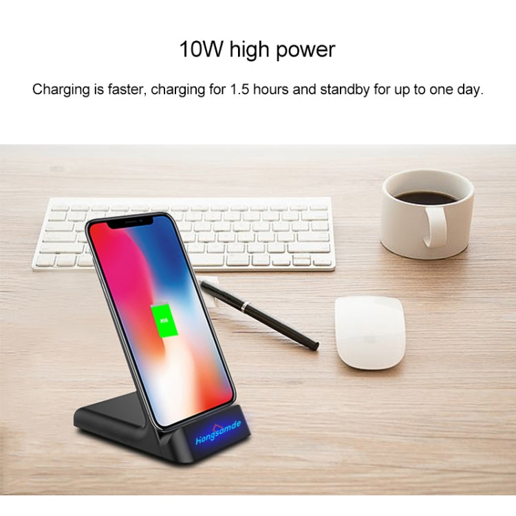 Hongsamde CD-1049 10W QI Vertical Wireless Charger for All QI Wireless Charging Devices, with Dual USB Interfaces