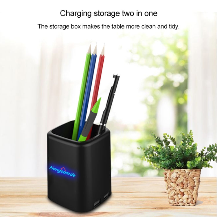 Hongsamde CD-1050 Light-emitting Pen Holder with Dual USB Charging Interfaces