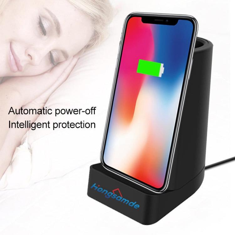 Hongsamde CD-1057 10W QI Pen Holder Shape Wireless Charger for All QI Wireless Charging Devices, with USB-C / Type-C & Dual USB Interfaces