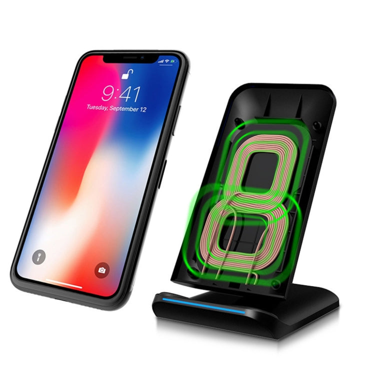 S1 10W (Max) Output 2-Coil Vertical and Horizontal Dual-use Fast Charging Wireless Charger, For iPhone, Galaxy, Huawei, Xiaomi, LG, HTC and other QI Standard Smart Phones