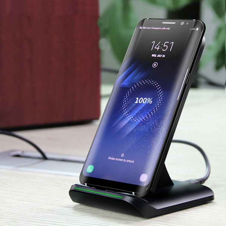 S1 10W (Max) Output 2-Coil Vertical and Horizontal Dual-use Fast Charging Wireless Charger, For iPhone, Galaxy, Huawei, Xiaomi, LG, HTC and other QI Standard Smart Phones