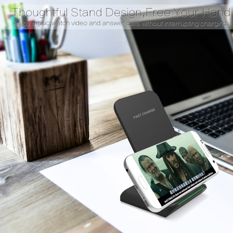 S1 10W (Max) Output 2-Coil Vertical and Horizontal Dual-use Fast Charging Wireless Charger, For iPhone, Galaxy, Huawei, Xiaomi, LG, HTC and other QI Standard Smart Phones