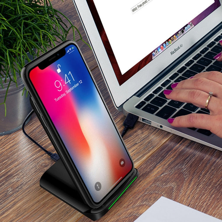 S1 10W (Max) Output 2-Coil Vertical and Horizontal Dual-use Fast Charging Wireless Charger, For iPhone, Galaxy, Huawei, Xiaomi, LG, HTC and other QI Standard Smart Phones