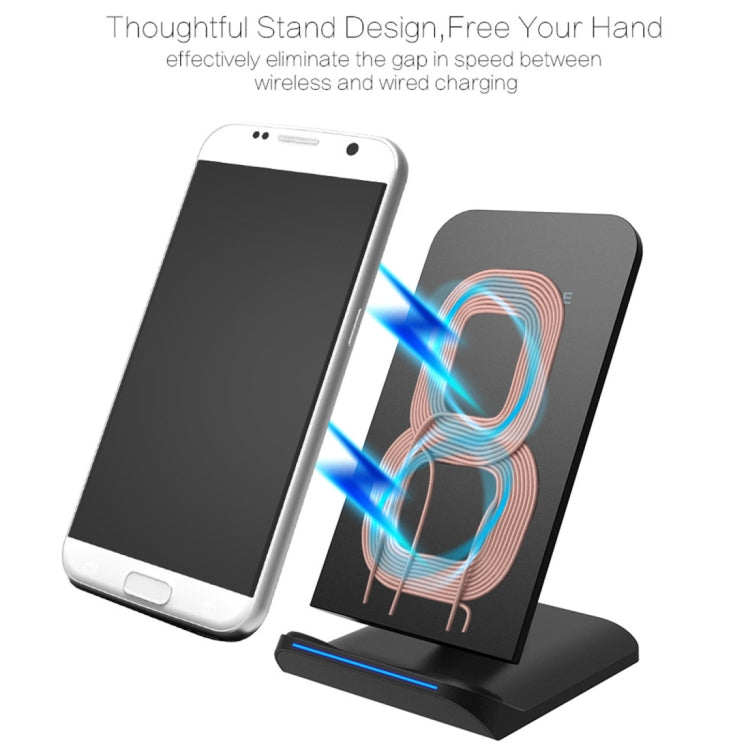 S1 10W (Max) Output 2-Coil Vertical and Horizontal Dual-use Fast Charging Wireless Charger, For iPhone, Galaxy, Huawei, Xiaomi, LG, HTC and other QI Standard Smart Phones