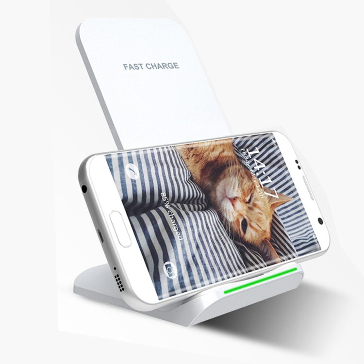 S1 10W (Max) Output 2-Coil Vertical and Horizontal Dual-use Fast Charging Wireless Charger, For iPhone, Galaxy, Huawei, Xiaomi, LG, HTC and other QI Standard Smart Phones