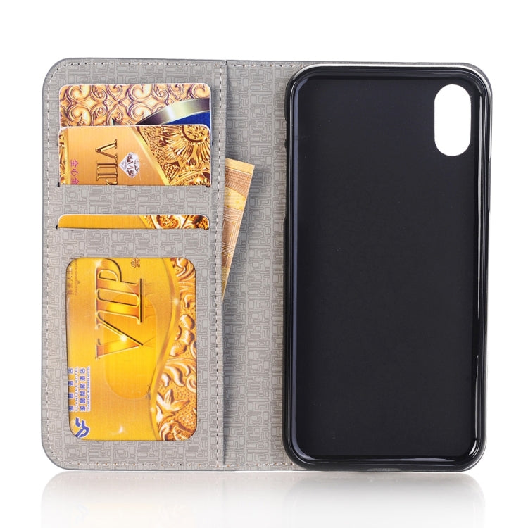 For iPhone X / XS Cross Texture Horizontal Flip Leather Case with Holder & Card Slots & Wallet & Photo Frame,